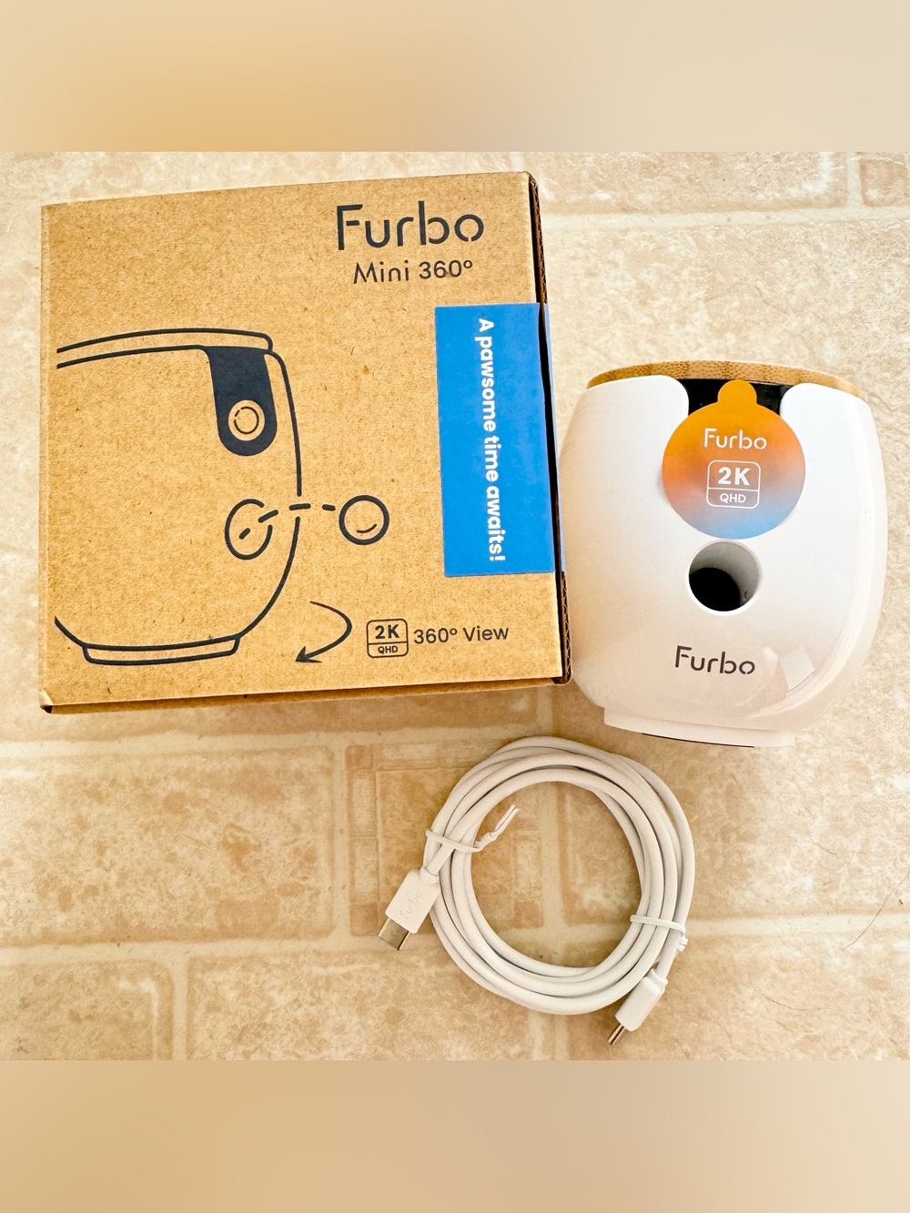 Furbo Mini 360 Subscription Required 2K QHD Pet Camera Dog Cat Treat Dispenser